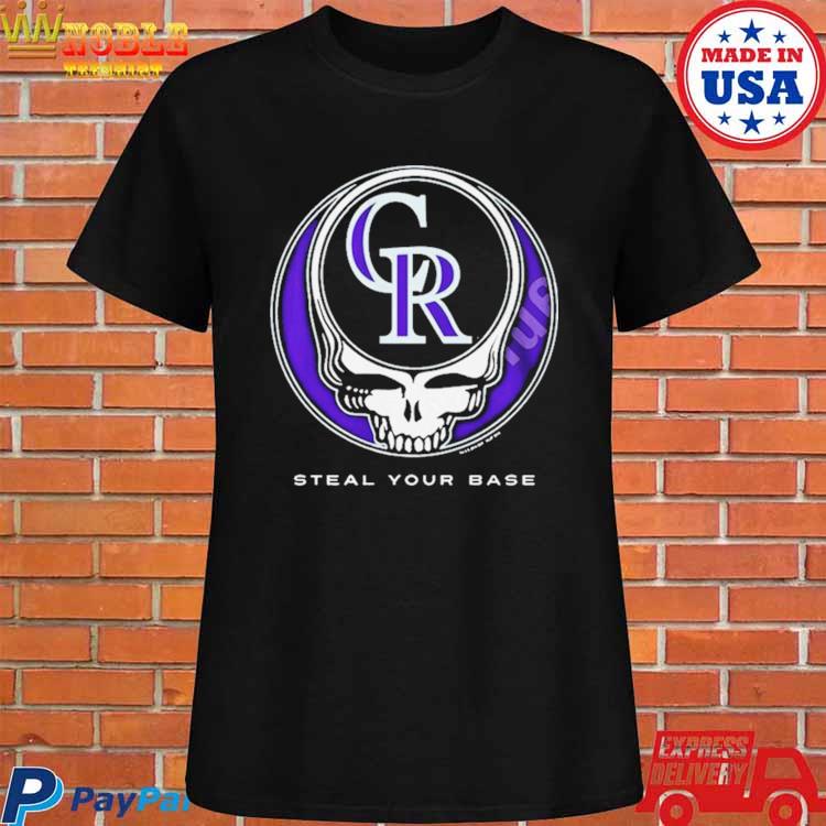 Colorado Rockies Steal Your Base Black Athletic T-Shirt