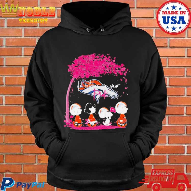 Denver Broncos Peanuts characters in October we wear pink shirt, hoodie,  sweater and v-neck t-shirt