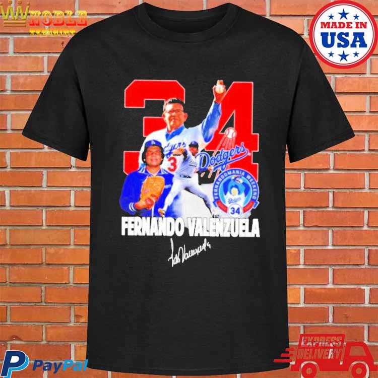 Official Fernando valenzuela 34 los angeles Dodgers player baseball  signature poster T-shirt, hoodie, tank top, sweater and long sleeve t-shirt