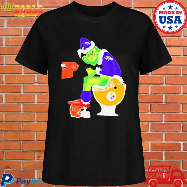 The Grinch Toilet Pittsburgh Steelers and Baltimore Ravens paper shirt