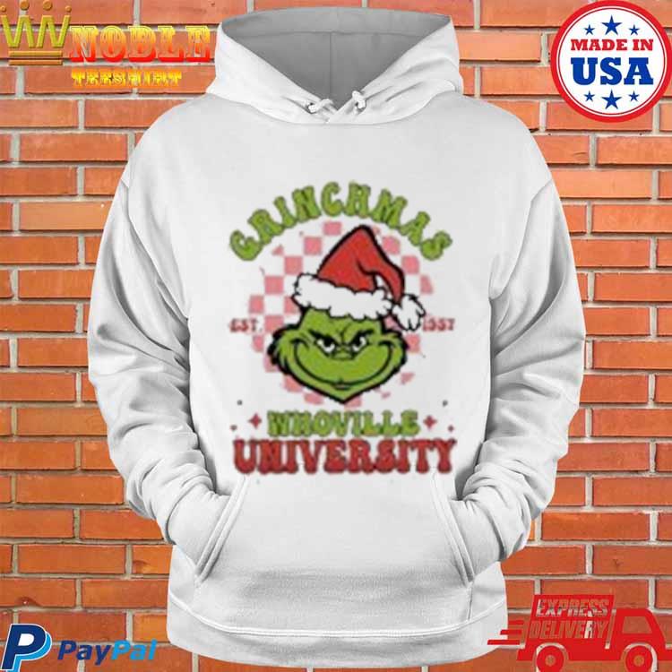 Grinch Hand Whoville University Christmas Crewneck Shirt by