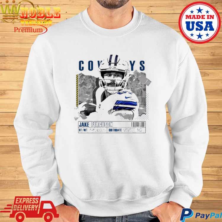 Jake Ferguson Dallas Cowboys Men's Navy Name & Number Logo T-Shirt 