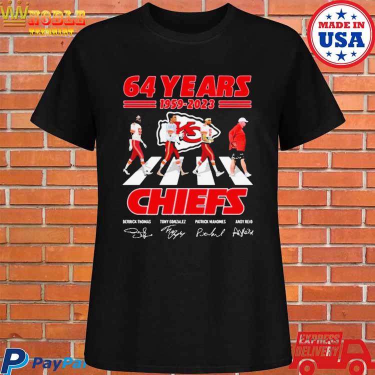 Kansas City Chiefs 64 Years 1959 2023 Abbey Road Signatures Shirt -  Peanutstee