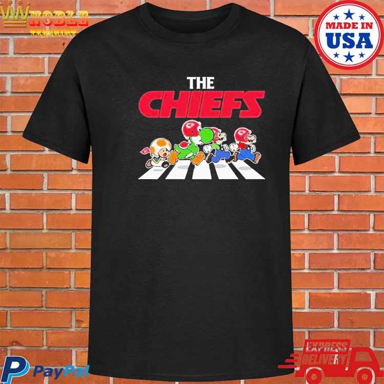 Official Mario Bros abbey road the Kansas city Chiefs Football logo T-shirt,  hoodie, tank top, sweater and long sleeve t-shirt