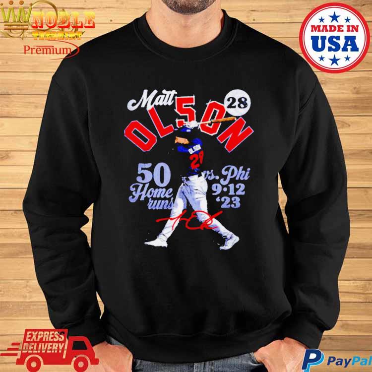 Official Matt olson atlanta 50 homers baseball T-shirt, hoodie, tank top,  sweater and long sleeve t-shirt