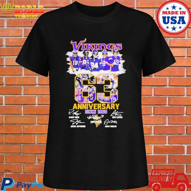 Official Minnesota vikings 63 anniversary since 1960 T-shirt, hoodie, tank  top, sweater and long sleeve t-shirt