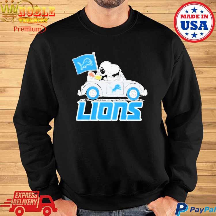 Snoopy and Woodstock driving car Detroit Lions shirt - Limotees