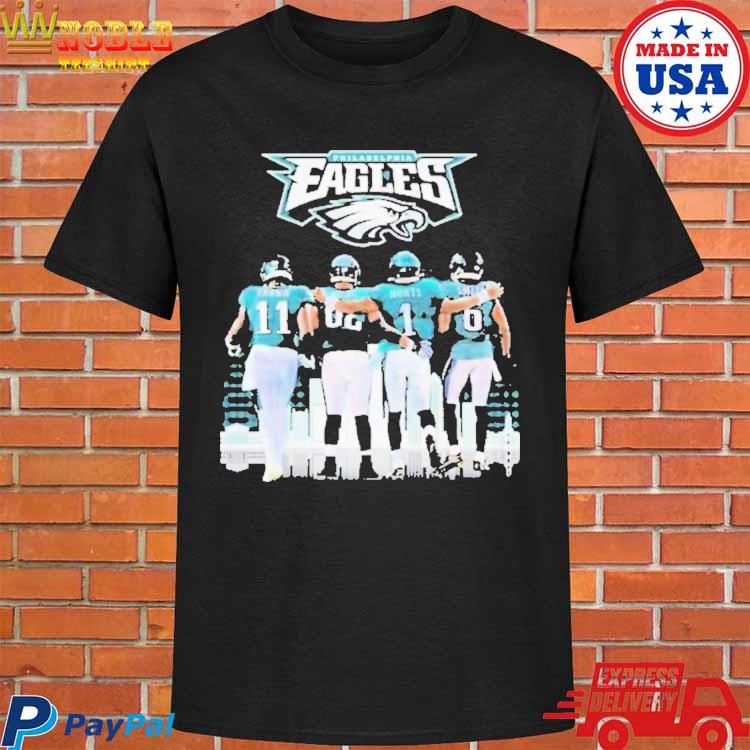 Philadelphia Eagles Brown Kelce Hurts And Smith Skyline 2023 Shirt