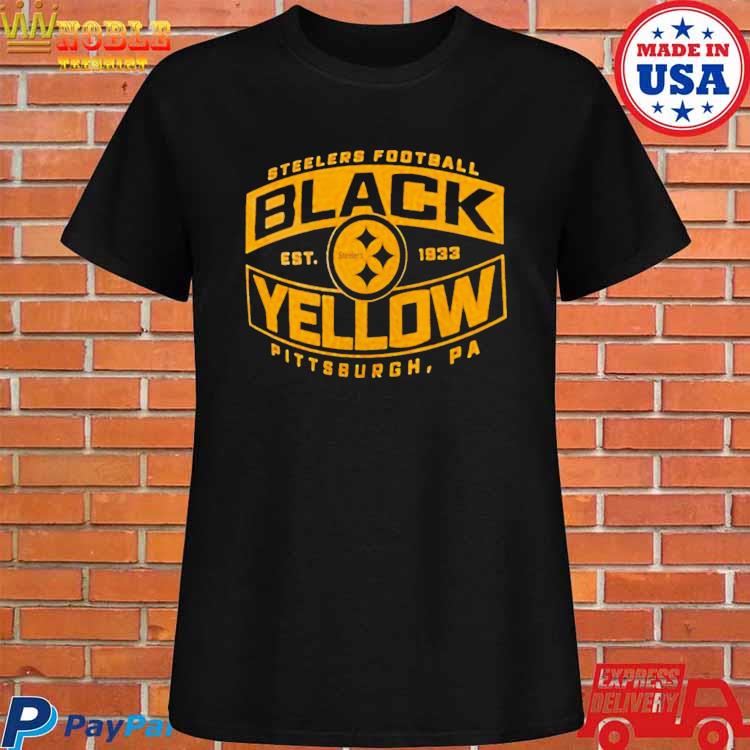 Official Pittsburgh Steelers men's black and yellow bars T-shirt