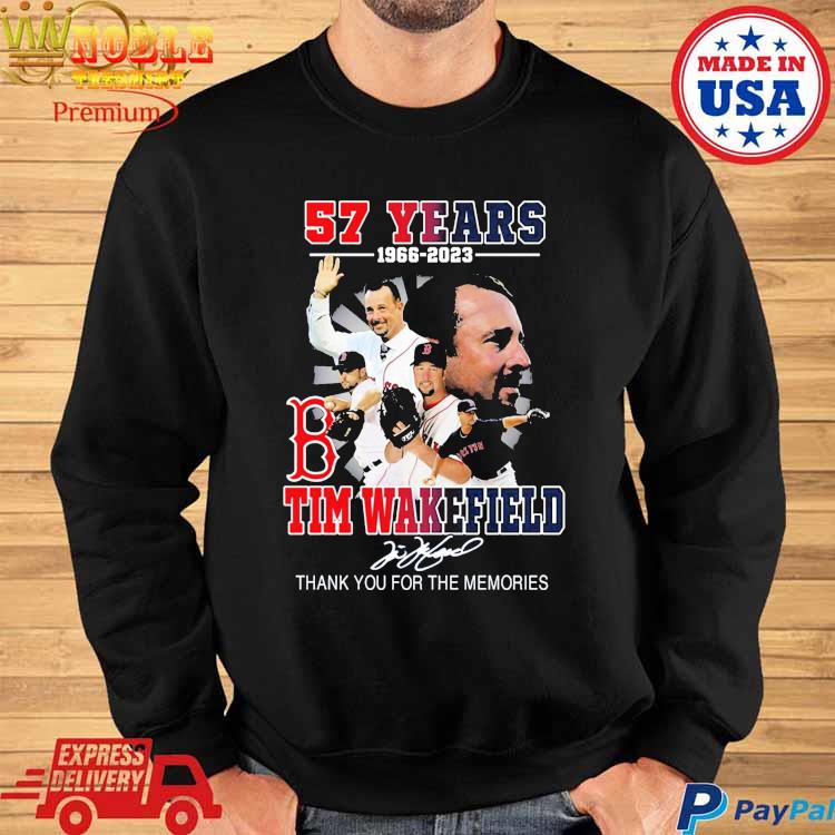 57 Years 1966 – 2023 Tim Wakefield Thank You For The Memories Signature  Shirt, hoodie, longsleeve, sweatshirt, v-neck tee