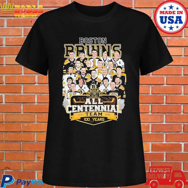 Official boston Bruins Centennial 100 Years 1924-2024 Signatures Shirt,  hoodie, sweater, long sleeve and tank top