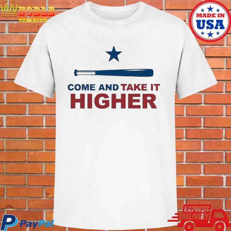 Come and Take It Houston Vintage Baseball Bat Flag Baseball Sleeve Shirt