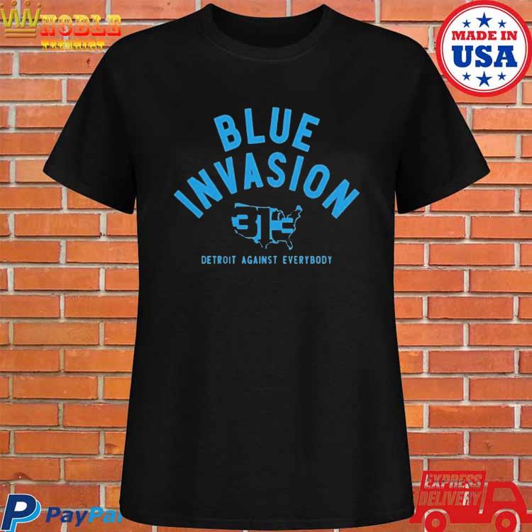 Official Detroit lions blue invasion T-shirt, hoodie, tank top, sweater and  long sleeve t-shirt