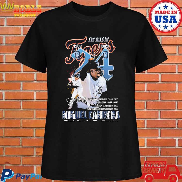 Tigers Miguel Cabrera Milestones T-Shirt from Homage. | Ash | Vintage Apparel from Homage.