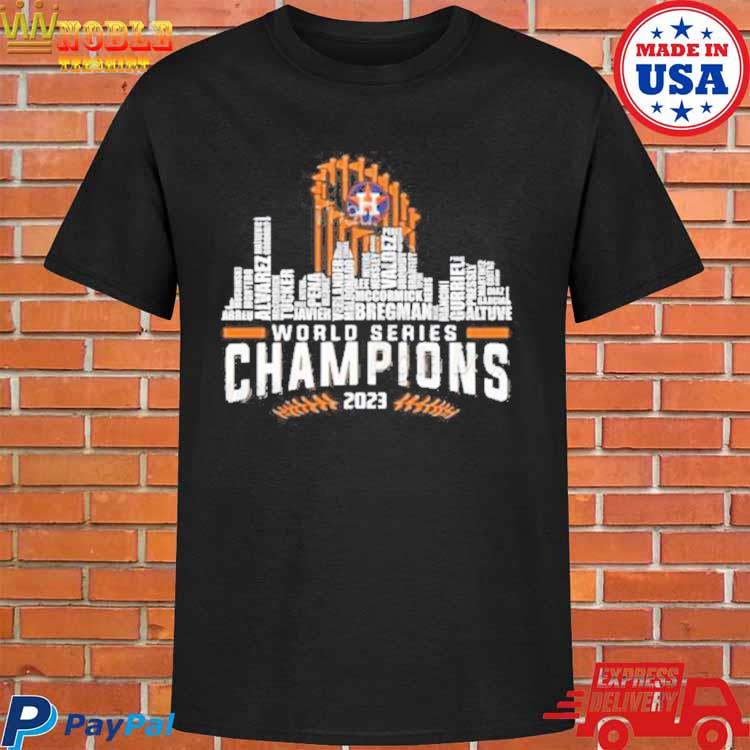 Houston astros skyline players names 2023 world series champions shirt,  hoodie, sweater, long sleeve and tank top