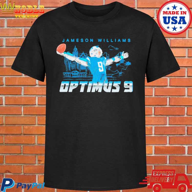 Jameson Williams Detroit Lions Men's Name & Number Logo T-Shirt - Ash