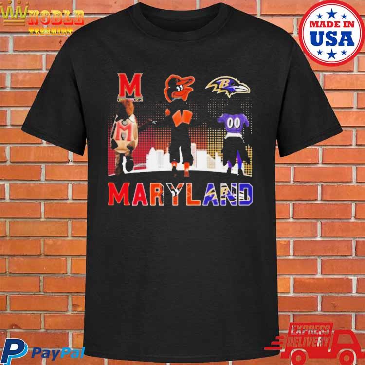 Maryland Orioles Ravens Commanders Skyline T-Shirt