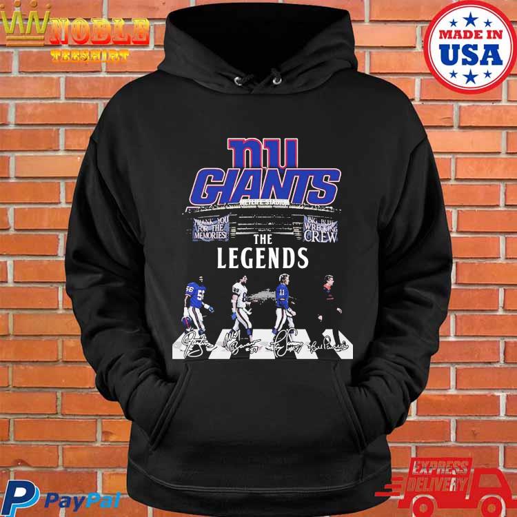 New york giants the legends big blue wrecking thank you for the memories  shirt, hoodie, sweater, long sleeve and tank top