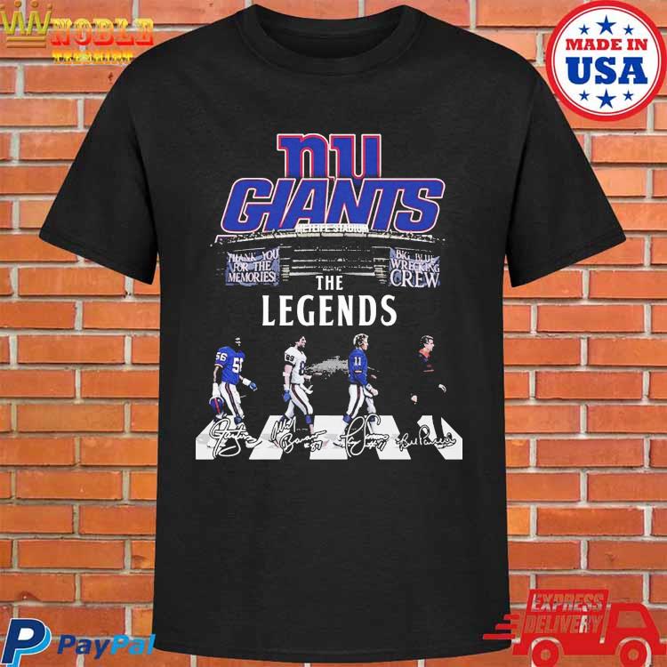 Official New york giants thank you for the memories big blue wrecking the  legends T-shirt, hoodie, tank top, sweater and long sleeve t-shirt