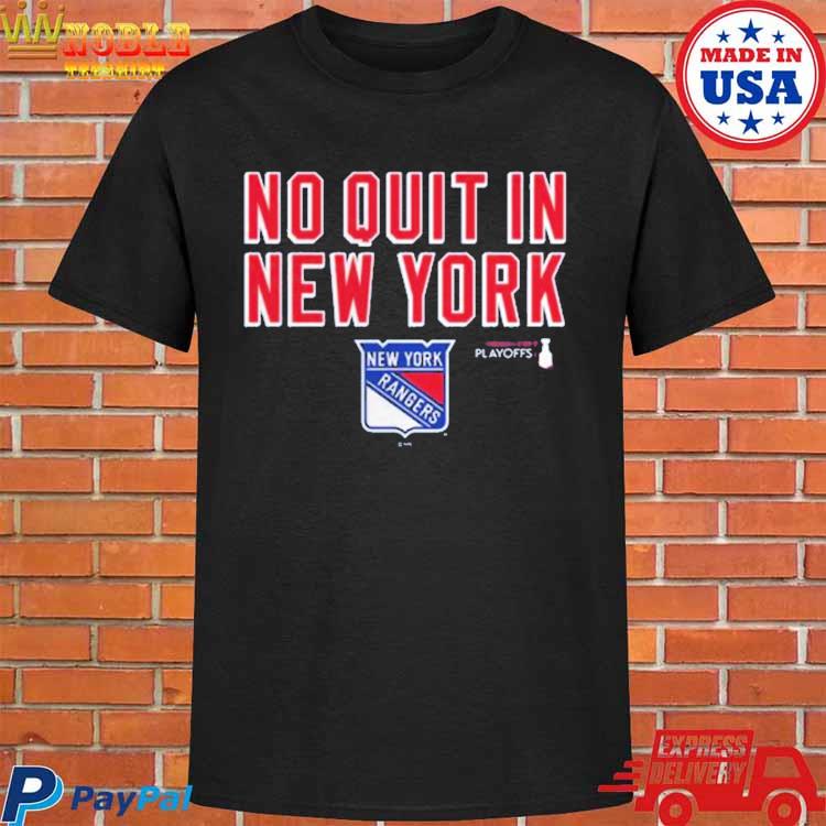 NHL 2022 Stanley Cup Playoffs New York Rangers Slogan Navy T-Shirt