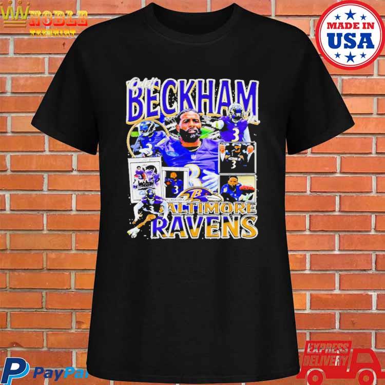 Odell Beckham Jr 3 Baltimore Ravens football retro poster shirt