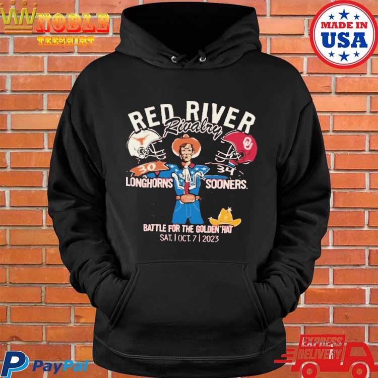 Red River Rivalry Texas Longhorns vs Oklahoma Sooners Battle For The Golden  Hat 2023 shirt, hoodie, sweater, long sleeve and tank top