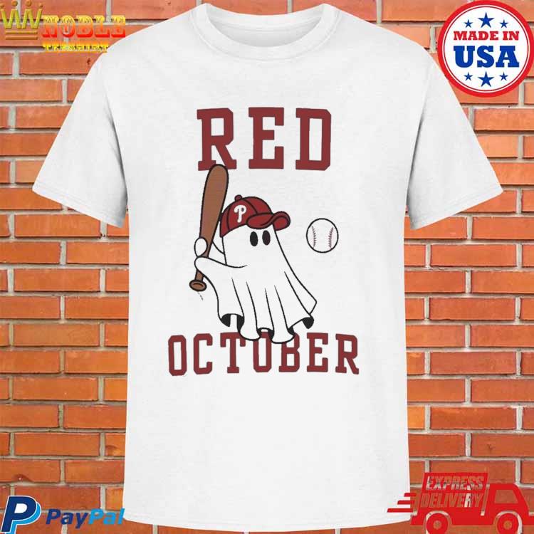 Official Phillies philly red october cute ghost T-shirt, hoodie