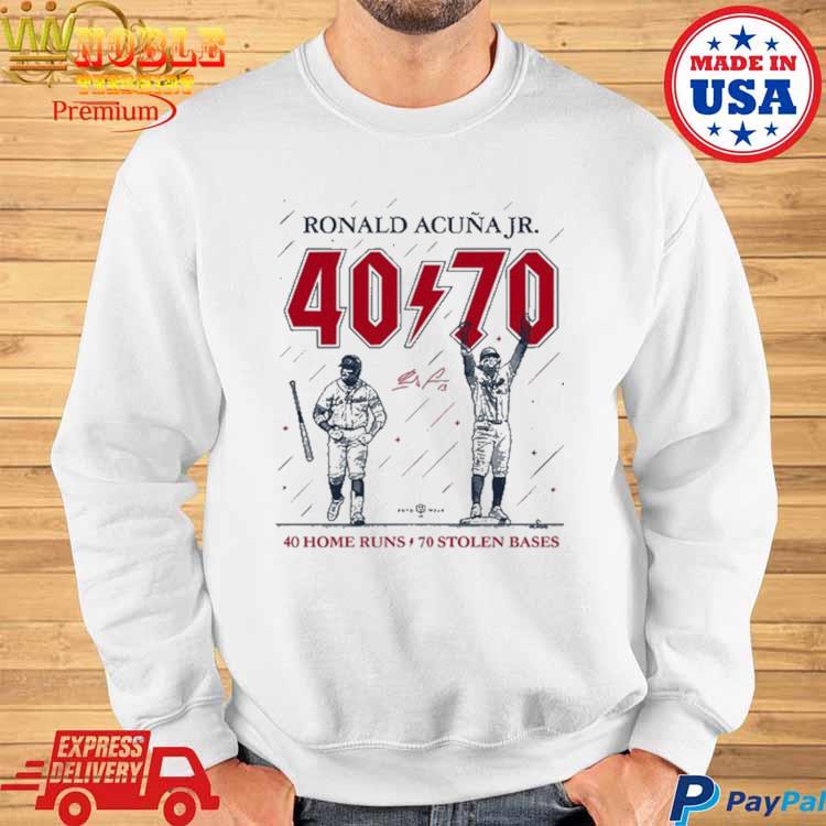 Ronald Acuña Jr 40 70 40 Home Runs 70 Stolen Bases T-shirt,Sweater, Hoodie,  And Long Sleeved, Ladies, Tank Top