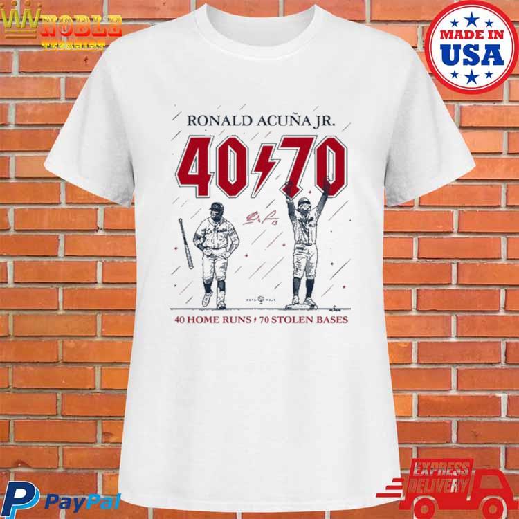 Ronald Acuña Jr 40 70 40 Home Runs 70 Stolen Bases T-shirt,Sweater, Hoodie,  And Long Sleeved, Ladies, Tank Top