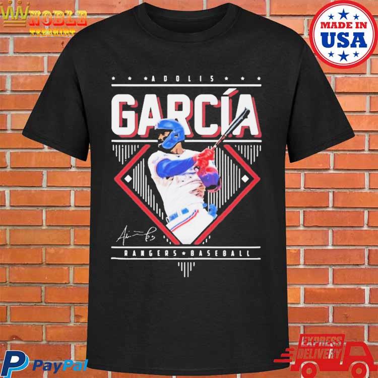 Official Texas rangers baseball adolis garcia signature T-shirt