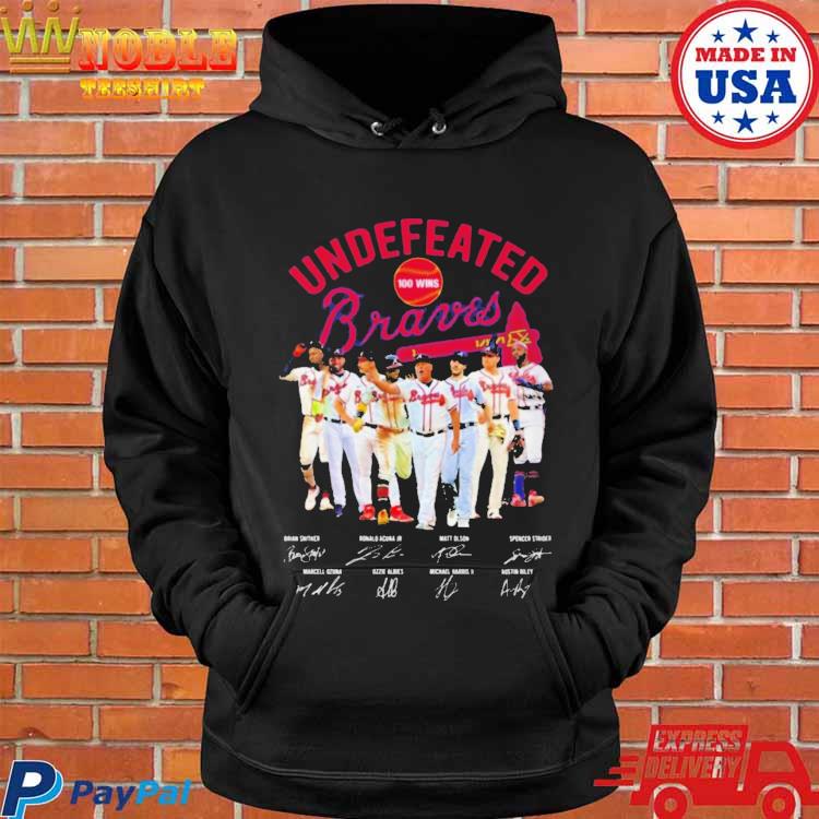 Official Undefeated perfect 100 wins atlanta braves baseball
