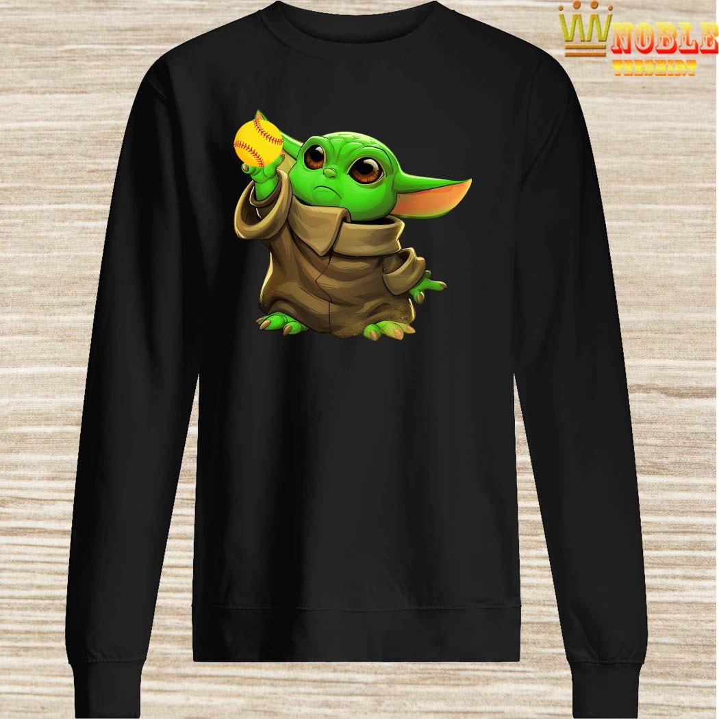 Baby Yoda Hug Softball Hoodie (New Design)