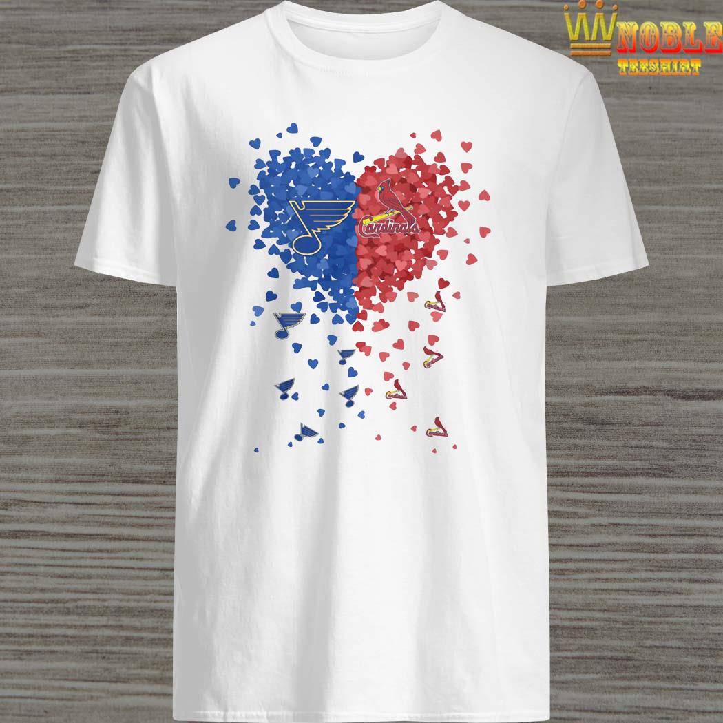 Unique St louis blues St louis cardinals Tiny Heart Shape T-shirt