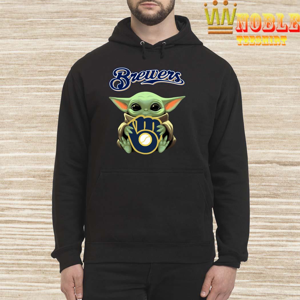 Star Wars Baby Yoda Hug Milwaukee Brewers t-shirt by To-Tee