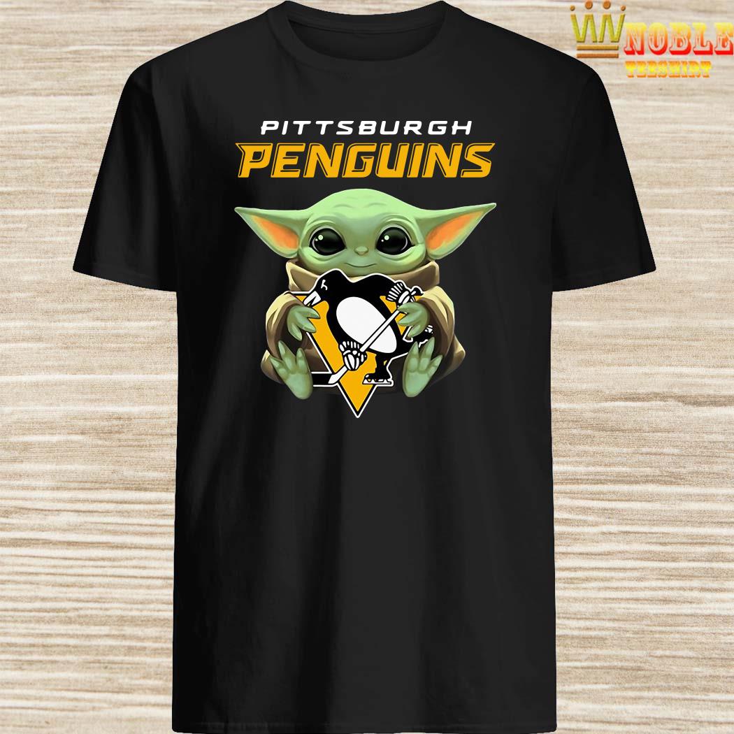 Get Baby Yoda hug Pittsburgh Penguins shirt For Free Shipping • Custom Xmas  Gift