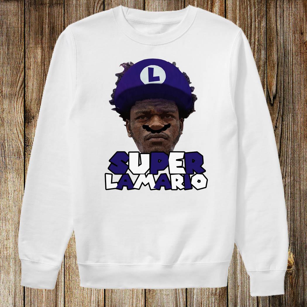 Lamar Jackson Super Lamario Shirt, Sweater, Long Sleeved And Hoodie