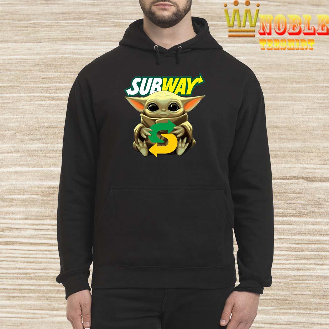 Official baby Yoda Hug Subway logo 2023 shirt, hoodie, sweater, long sleeve  and tank top