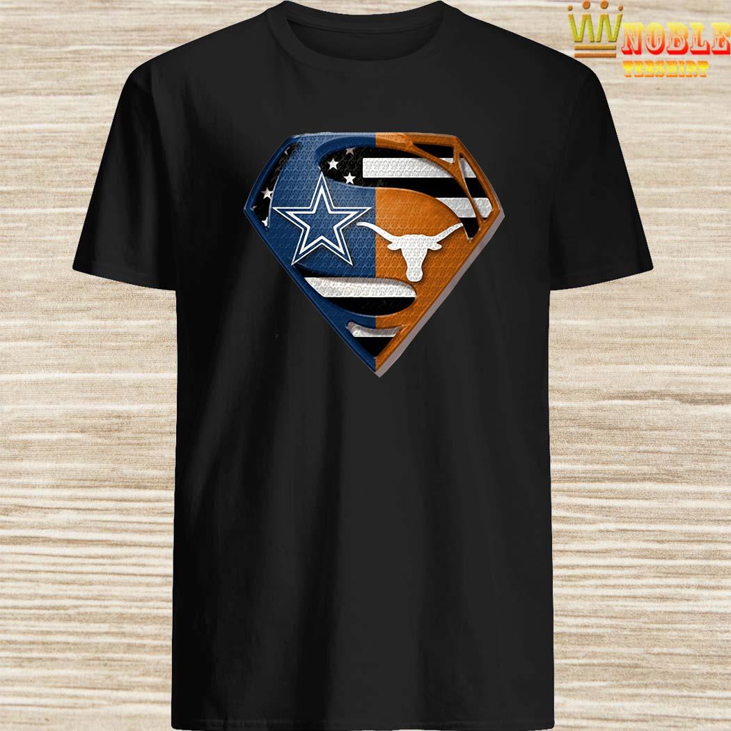 Dallas Cowboys And Texas Longhorns Superman T-Shirt - TeeNavi