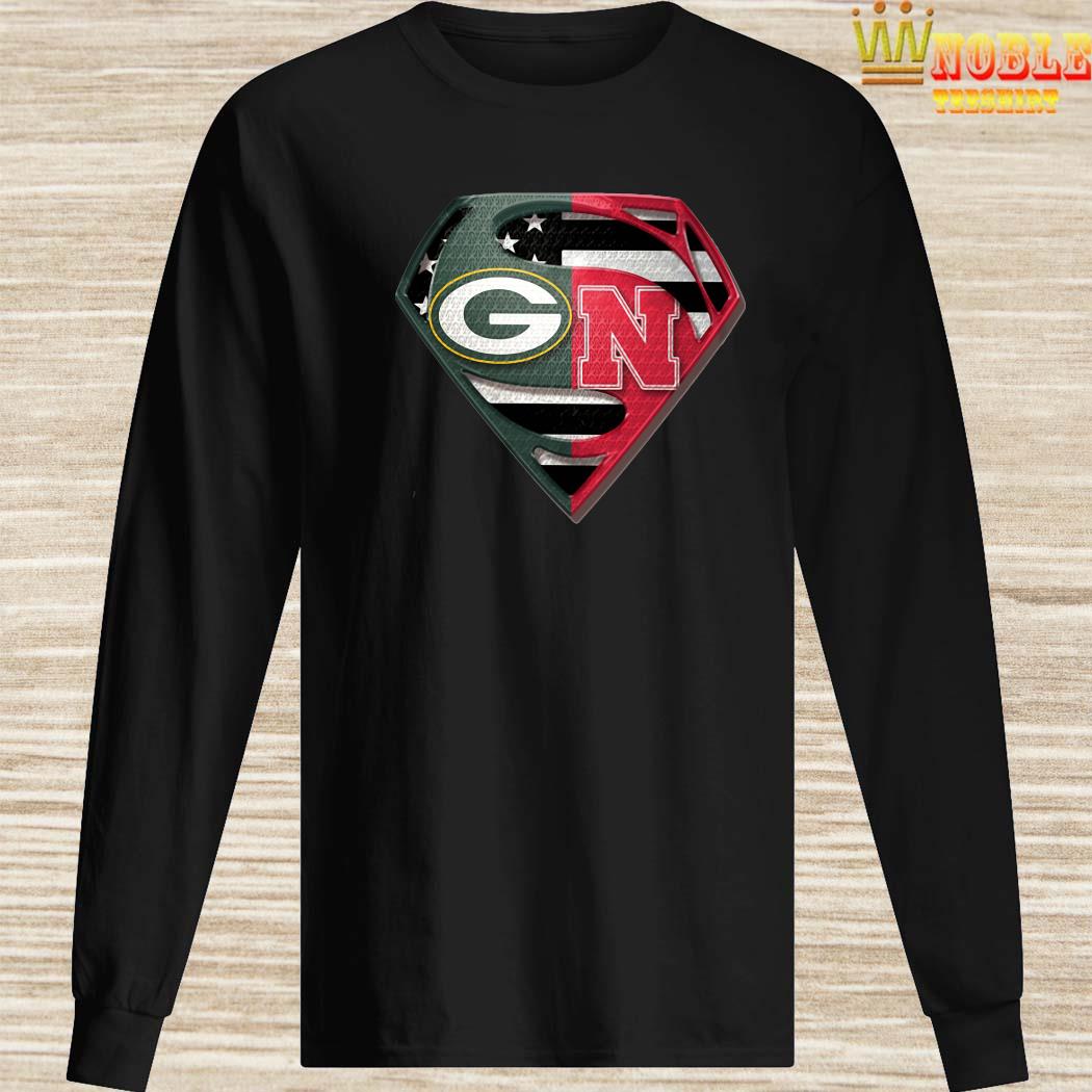 Green Bay Packers And Nebraska Cornhuskers Superman Shirt, hoodie, tank  top, sweater and long sleeve t-shirt