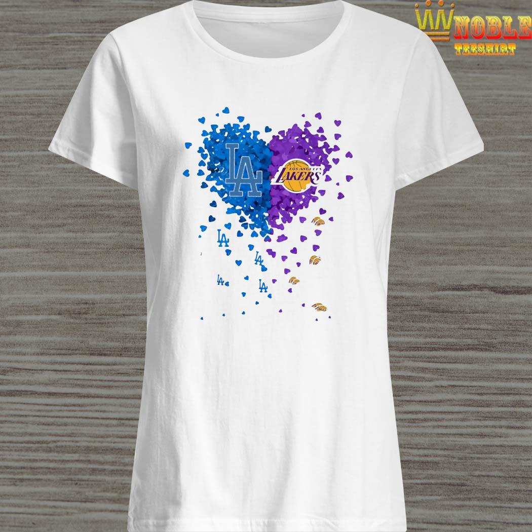 Los Angeles Dodgers And Los Angeles Lakers Tiny Hearts Shape Shirt, hoodie,  tank top, sweater and long sleeve t-shirt