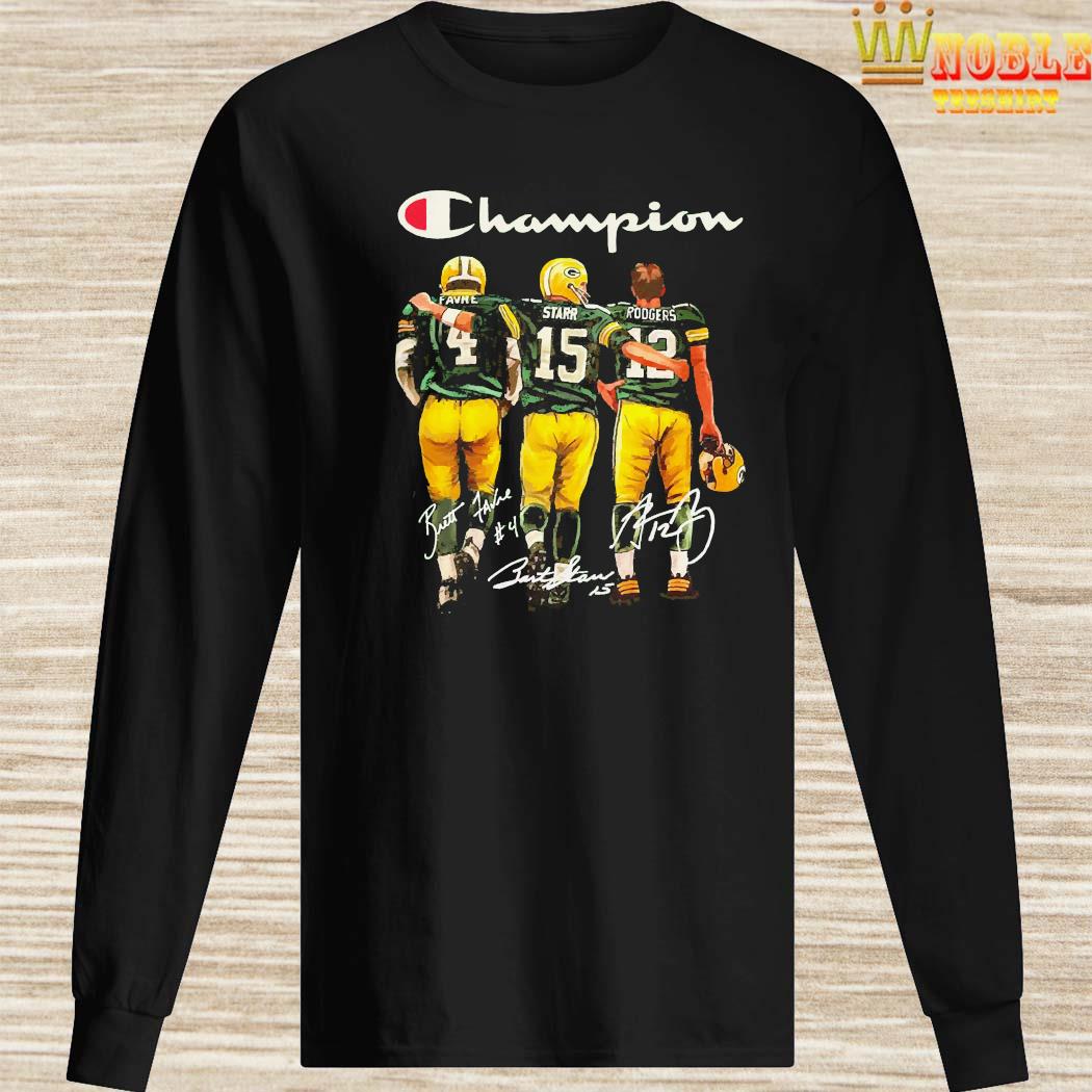 Champion Favre Starr Rodgers Of Packers Team Signatures Shirt, hoodie,  sweater, long sleeve and tank top